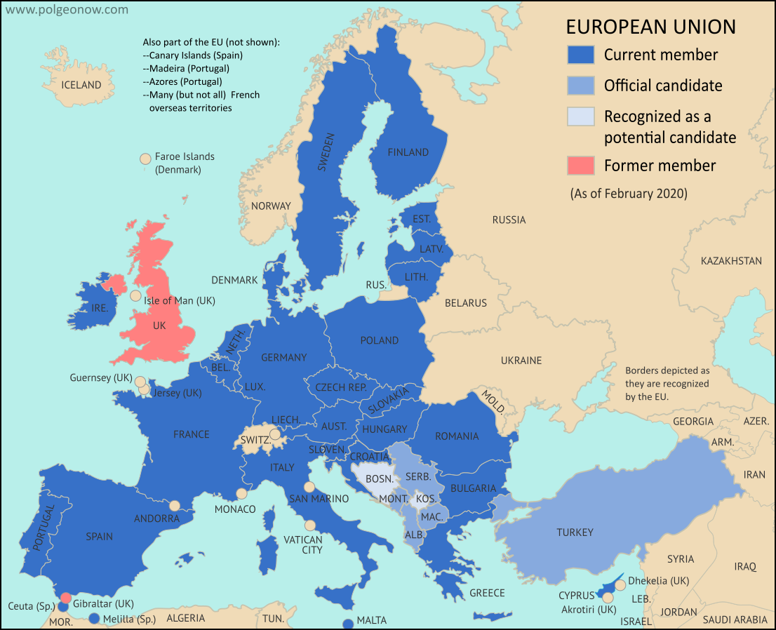 map-of-european-union-countries-2020-post-brexit